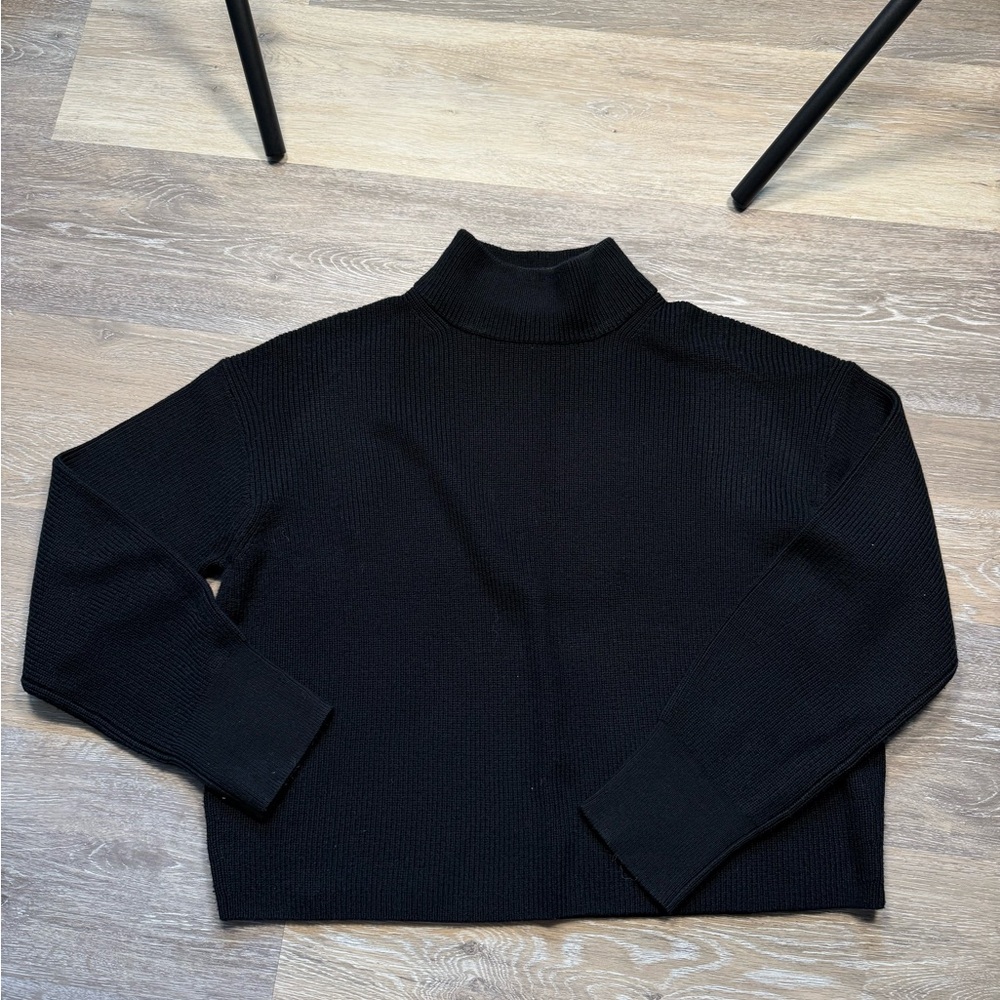 Lululemon Classic Black Mock Neck Knit Sweater